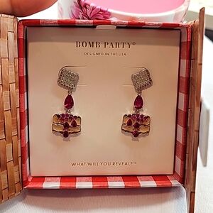 Bomb Party Earrings  Rhodium Plating